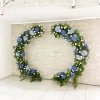 Paravan za slikanje sa plavim hortenzijama i belim lizijantusima u obliku kruga